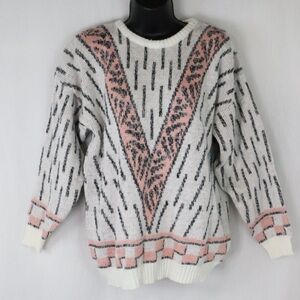 VINTAGE Blush Abstract Crew Neck Sweater